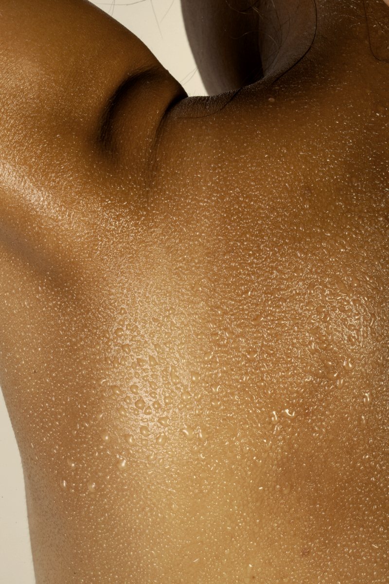 Close-up of skin with water droplets