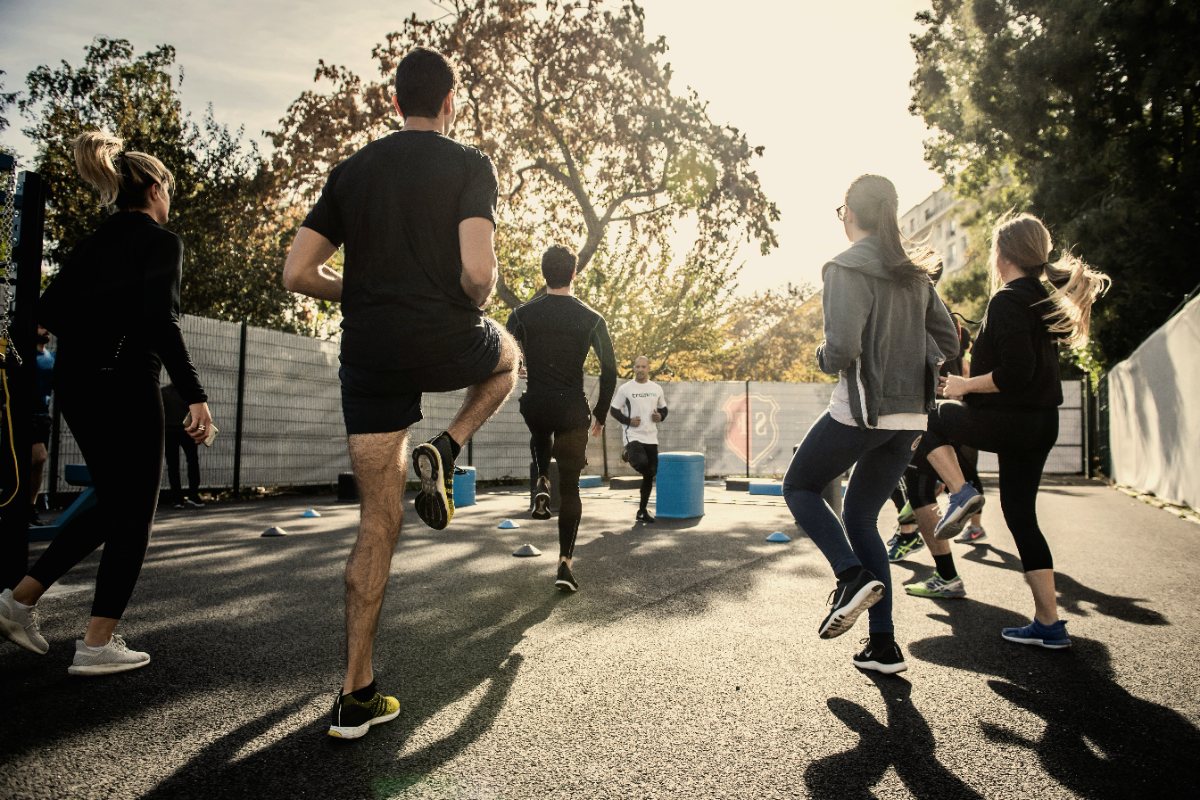 Group training outdoors